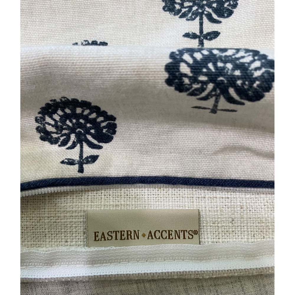 Eastern Accents Pillow Sham White Blue Glass Beads Floral Very Soft Linen Blend? - Picture 6 of 9